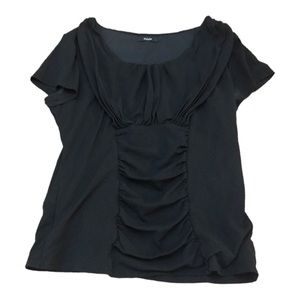Black Ruched Front Top